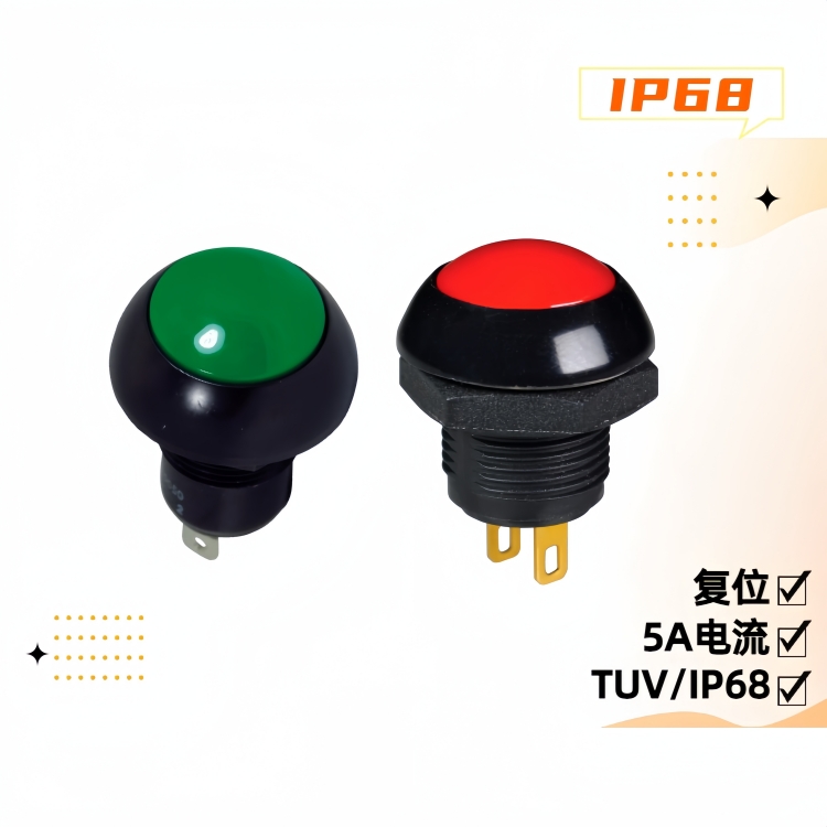 12mm IP68復位防水開關5A 12mm IP68復位防水開關5A